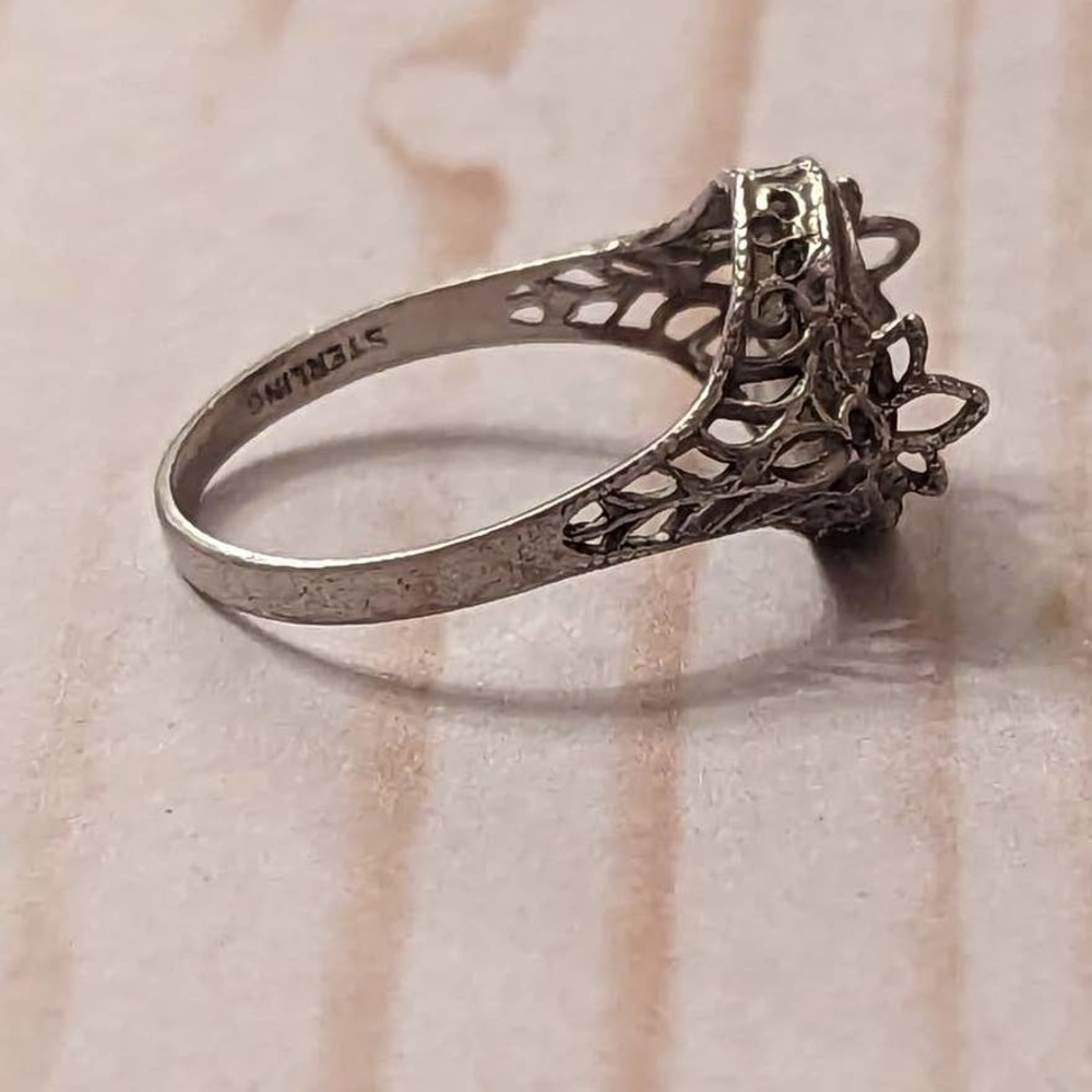 Art Deco Sterling Ring - No Center
